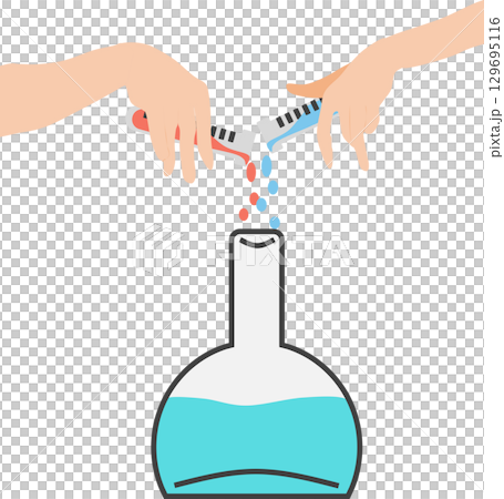 実験するグラフィック素材イラスト	 129695116