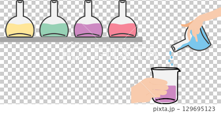 実験するグラフィック素材イラスト	 129695123