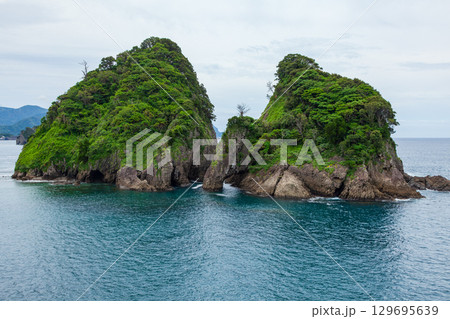 伊豆半島ジオパーク・燈明ヶ崎の風景　静岡県西伊豆町にて 129695639