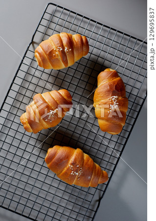 Japanese Croissant Shaped Salty Buttery Bread (Shio Pan) 129695837