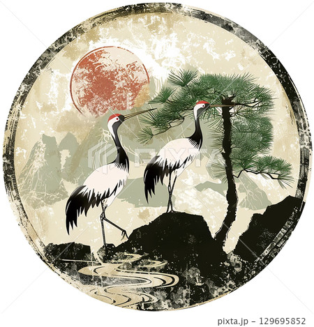 日本東京の和風風景イラスト AI生成 日本東京の和風風景イラスト AI生成 129695852