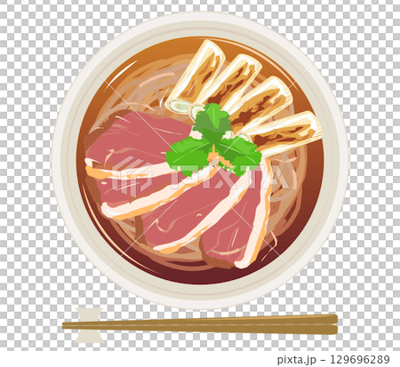 鴨南蛮そば 上から 鴨南蛮そば 上から 129696289