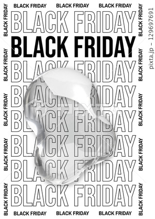 Black Friday Graphic Templates with 3D fluid form, liquid. Bubble or drop effect. Aesthetic futuristic style Black Friday poster, banner, flyer. Vector. Black Friday Graphic Templates with 3D fluid form, liquid. Bubble or drop effect. Aesthetic futuristic style Black Friday poster, banner, flyer. Vector. 129697691