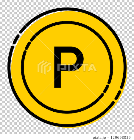 點硬幣圖示插畫簡單向量素材黃金 129698039