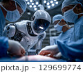 未来の病院で活躍するロボット支援手術チーム 129699774