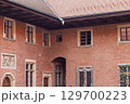 Wawel Royal Castle courtyard with red brick facade 129700223