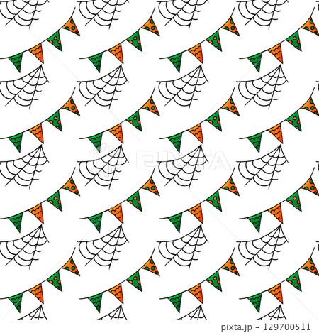 Halloween seamless pattern in hand draw style Halloween seamless pattern in hand draw style 129700511