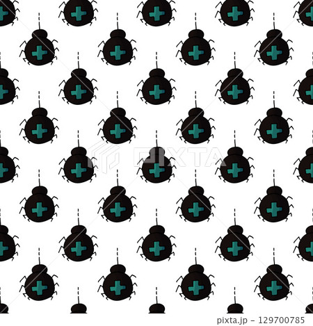 Halloween seamless pattern in hand draw style Halloween seamless pattern in hand draw style 129700785