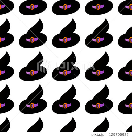 Halloween seamless pattern in hand draw style 129700925