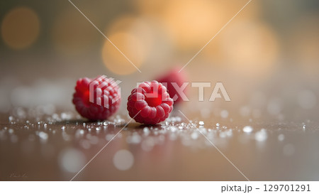 Close-up shot displaying the vibrant red...のイラスト素材 [129701291] - PIXTA