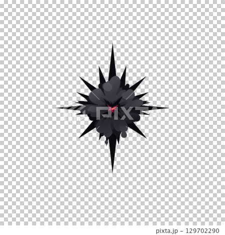 Dark, abstract starburst design with central red accent, featuring sharp, jagged edges and symmetrical pattern. image conveys sense of mystery and intensity Dark, abstract starburst design with central red accent, featuring sharp, jagged edges and symmetrical pattern. image conveys sense of mystery and intensity 129702290