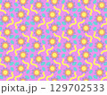 レトロな花のパターン　4:3 ピンク 129702533