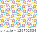 レトロな花のパターン　4:3 透過 129702534