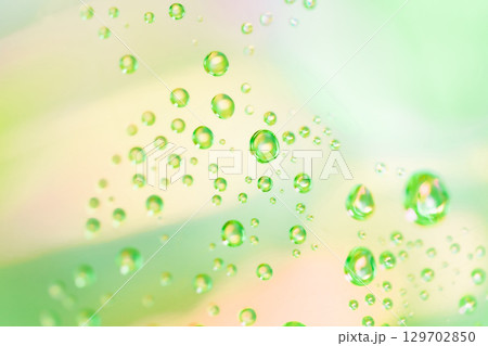 水滴・グリーン 背景素材 129702850