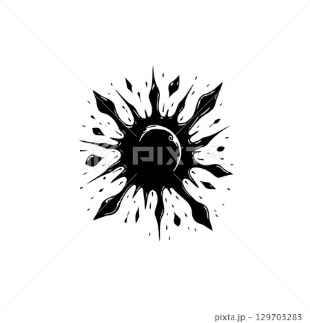 Abstract black ink splash illustration for creative design projects and background 129703283