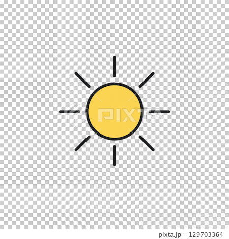 Sunny weather color icon, material, no background, illustration Sunny weather color icon, material, no background, illustration 129703364