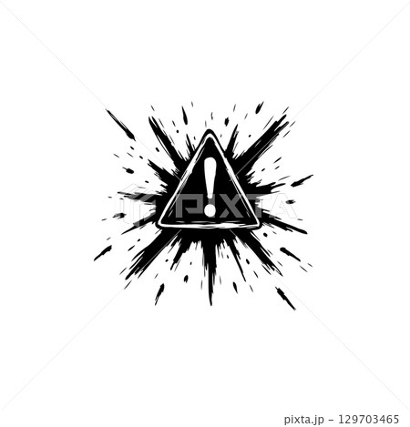 Caution icon with splash effect design in vector, Warning symbol illustration Caution icon with splash effect design in vector, Warning symbol illustration 129703465