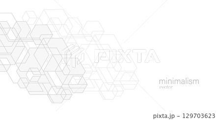 White background hexagon pattern , abstract elements design. Linear geometric drawing. Vector illustration. White background hexagon pattern , abstract elements design. Linear geometric drawing. Vector illustration. 129703623