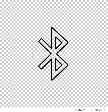 Bluetoothの線画アイコン、素材、背景なし、イラスト 129703694