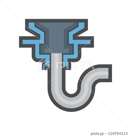 Materials equipment for use in drainage work vector icon design. Materials equipment for use in drainage work vector icon design. 129704123