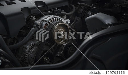 Engine components are intricately designed for optimal performance and efficiency Engine components are intricately designed for optimal performance and efficiency 129705116