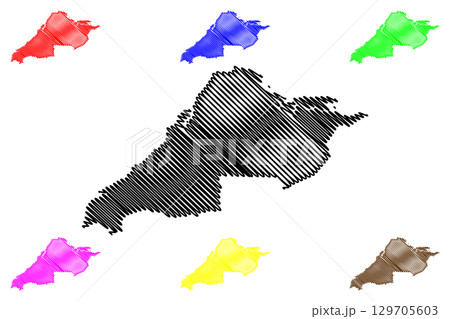 Cumberland County (Canada, Nova Scotia Province, North America) map vector illustration, scribble sketch Cumberland map 129705603