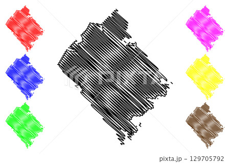 Queens County (Canada, Nova Scotia Province, North America) map vector illustration, scribble sketch Queens map Queens County (Canada, Nova Scotia Province, North America) map vector illustration, scribble sketch Queens map 129705792