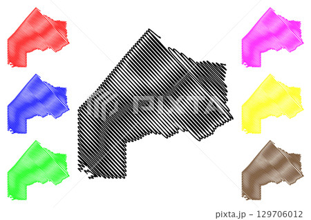 Kenora District (Canada, Ontario Province, North America) map vector illustration, scribble sketch Kenora map 129706012