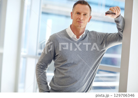 Portrait, mindset or serious and a business man in his office with a mission or vision for future growth. Corporate, management and focus with a male employee at work for motivation or success Portrait, mindset or serious and a business man in his office with a mission or vision for future growth. Corporate, management and focus with a male employee at work for motivation or success 129706346