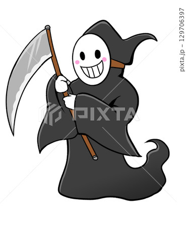 鎌を持つシンプルな死神のイラスト 鎌を持つシンプルな死神のイラスト 129706397