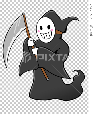 鎌を持つシンプルな死神のイラスト 鎌を持つシンプルな死神のイラスト 129706397