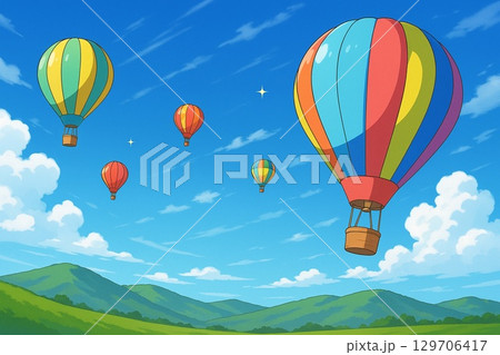 青空　気球 129706417
