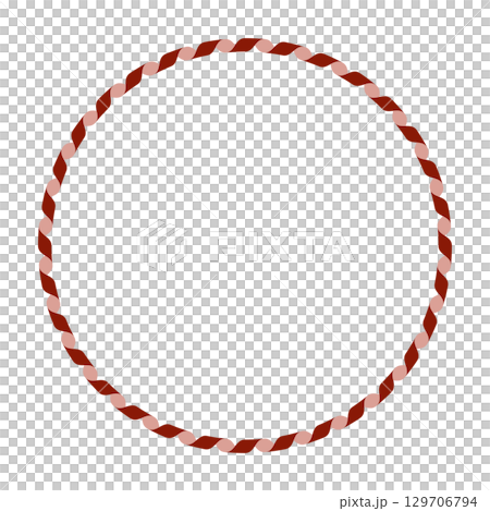 Stylish red and pink ribbon string circular frame 129706794