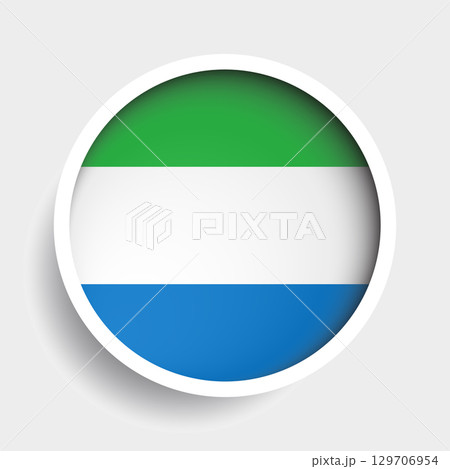 Flag of Sierra Leone, round icon with shadow, national symbol Flag of Sierra Leone, round icon with shadow, national symbol 129706954