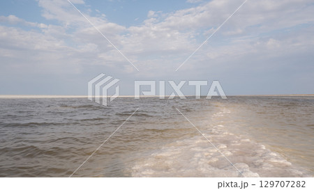 White salt desert lake Baskunchak, Astrakhan region, Russia. White salt desert lake Baskunchak, Astrakhan region, Russia. 129707282