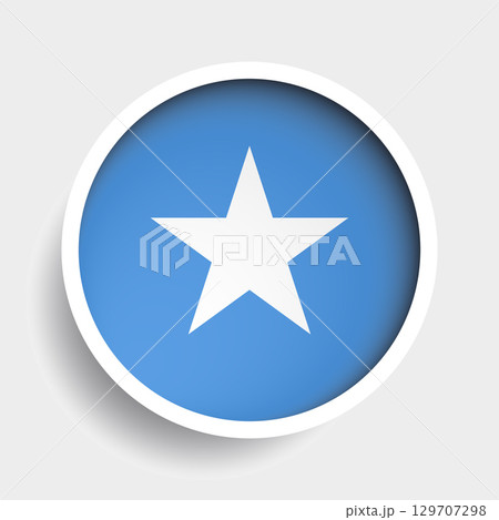 Flag of Somalia, round icon with shadow, national symbol Flag of Somalia, round icon with shadow, national symbol 129707298