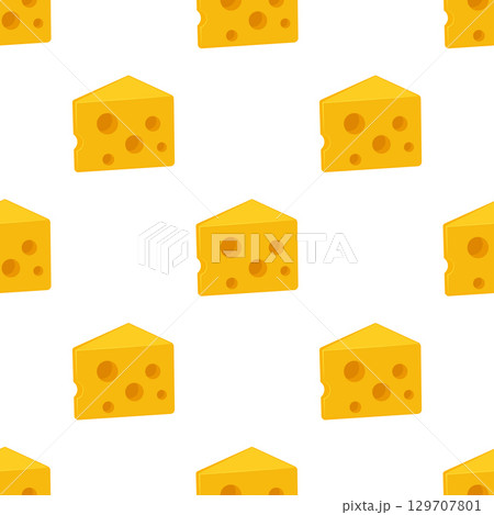 Cheese Seamless Pattern. Food Background with Cheese Slices Cheese Seamless Pattern. Food Background with Cheese Slices 129707801
