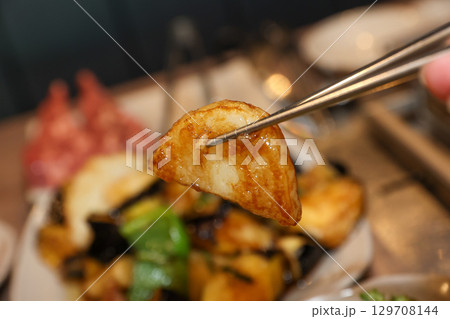 Stir-fried Potatoes, Eggplant, and Peppers. Chinese food Stir-fried Potatoes, Eggplant, and Peppers. Chinese food 129708144