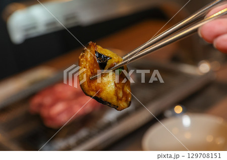 Stir-fried Potatoes, Eggplant, and Peppers. Chinese food 129708151