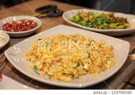 Chinese food. Egg fried rice Chinese food. Egg fried rice 129708586