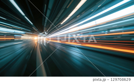 Dynamic Long Exposure Captures Vibrant Motion Trails in Urban Setting. Dynamic Long Exposure Captures Vibrant Motion Trails in Urban Setting. 129708629