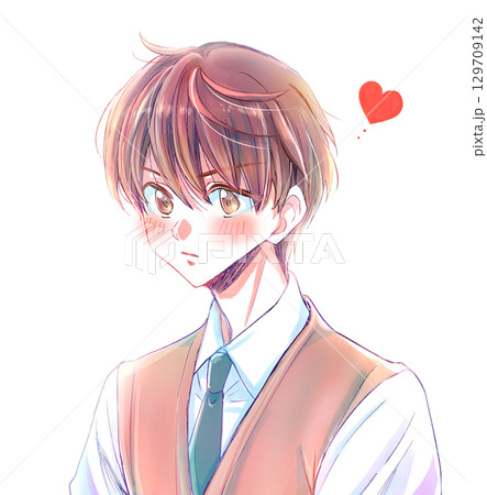 真面目そうな男子学生　恋　風 129709142