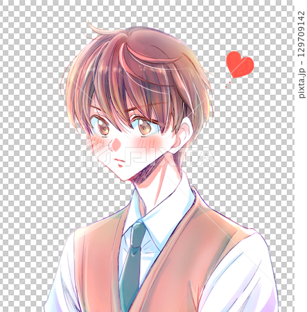 真面目そうな男子学生　恋　風 129709142