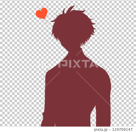 Male student love silhouette Male student love silhouette 129709147