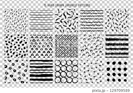 手繪塗鴉圖案集合 129709589