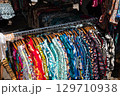 colorful vintage clothings on fashion flea market - second hand clothes , 129710938