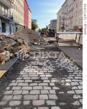City Road Maintenance Work , Public Street Construction Site, Berlin, Germany, City Road Maintenance Work , Public Street Construction Site, Berlin, Germany, 129711016