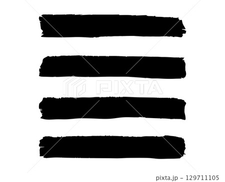 Four Grunge Style Black Brushstrokes Isolated On White Background. Four Grunge Style Black Brushstrokes Isolated On White Background. 129711105