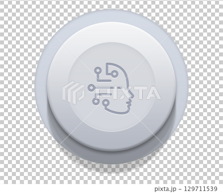 CHip mind app icon on grey button on transparent background CHip mind app icon on grey button on transparent background 129711539