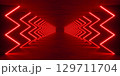 red modern lighting with interior empty space, 3d rendering sci-fi concept 129711704